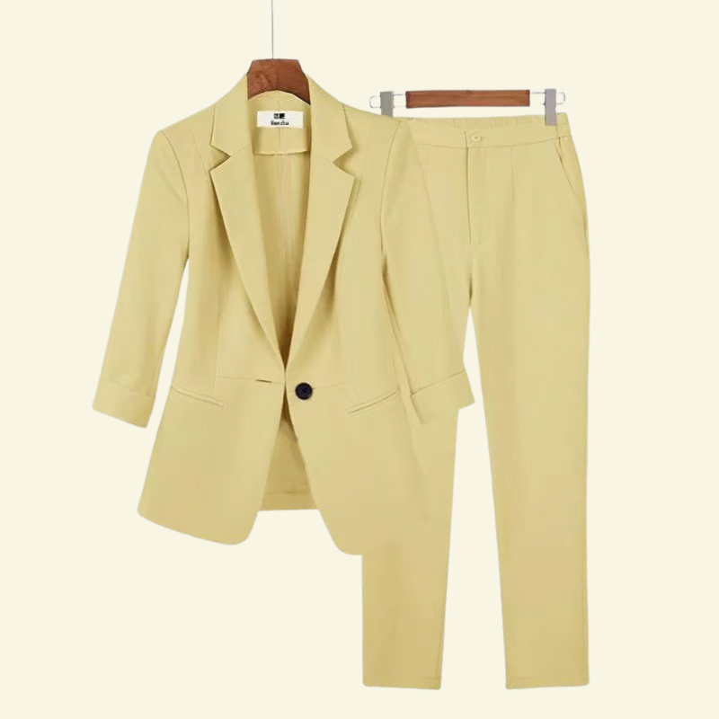 Creme-yellow woman's suit set