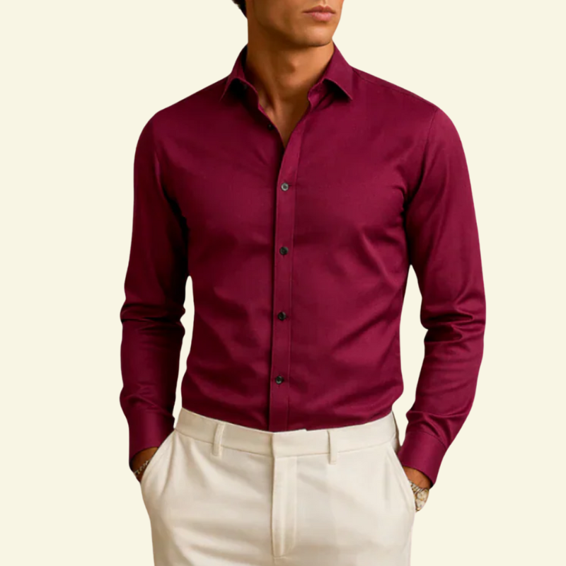 Edouard | Koszula z Kontrastowymi Guzikami