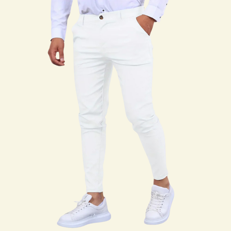 Julien | Dopasowane Spodnie Bawełniane