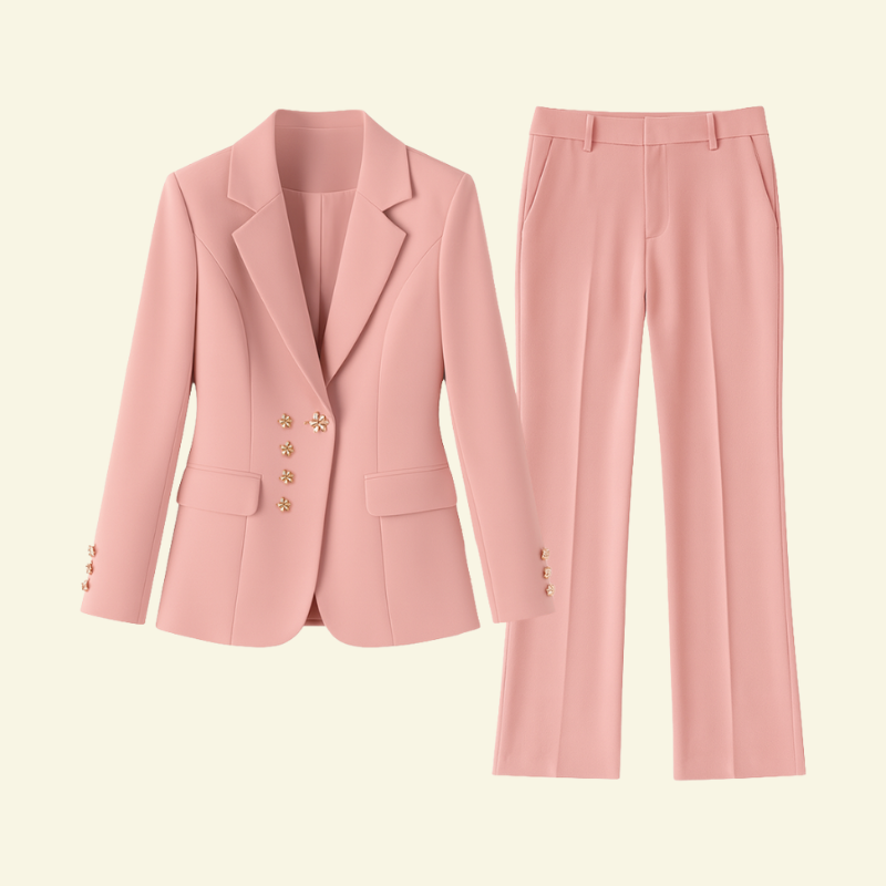 Women's pink blazer suit set
