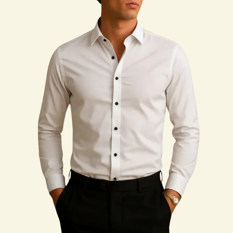 Edouard | Koszula z Kontrastowymi Guzikami