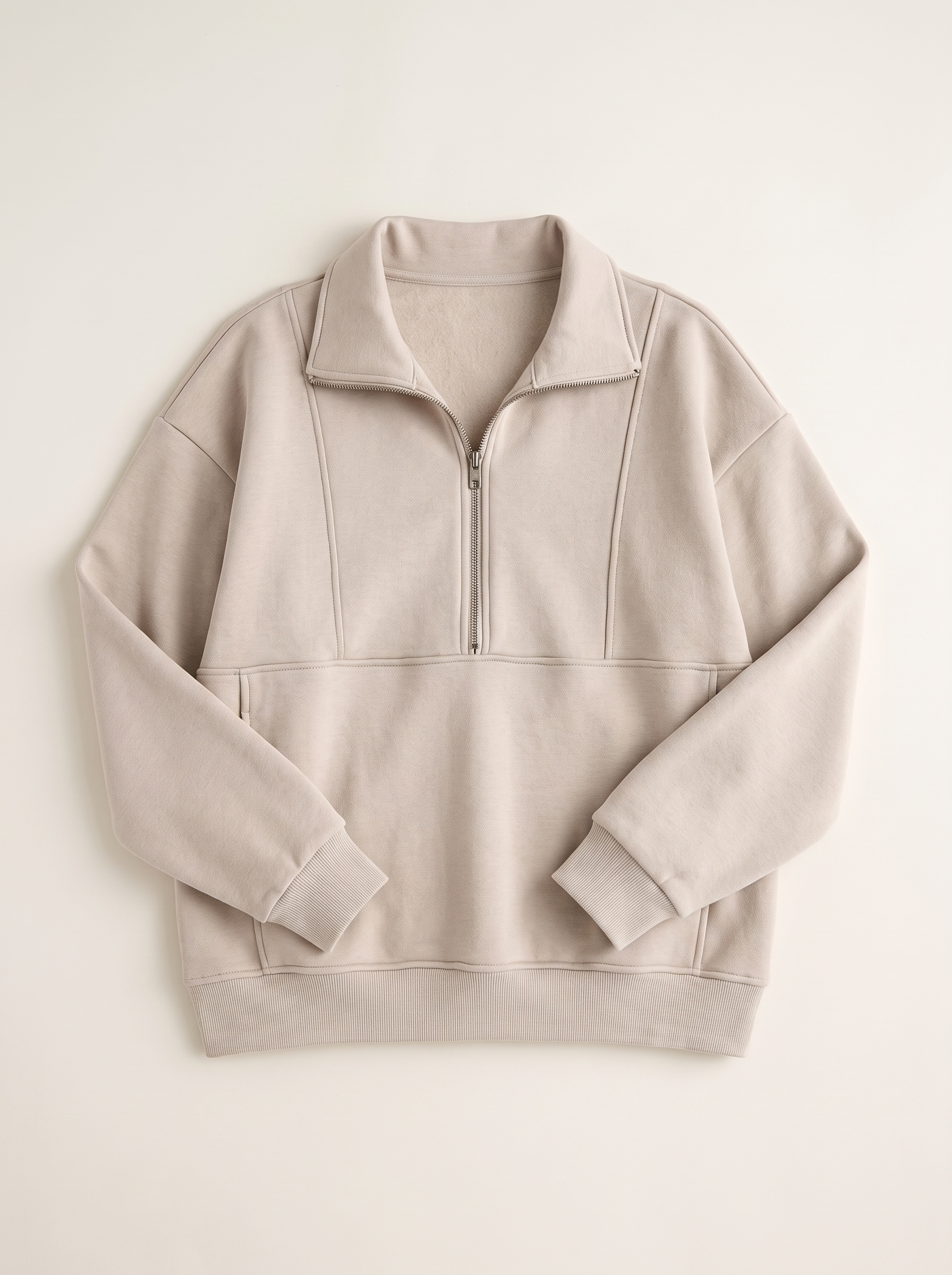 Psalm | Oversize'owa Bluza z Krótkim Zamkiem i Kieszenią