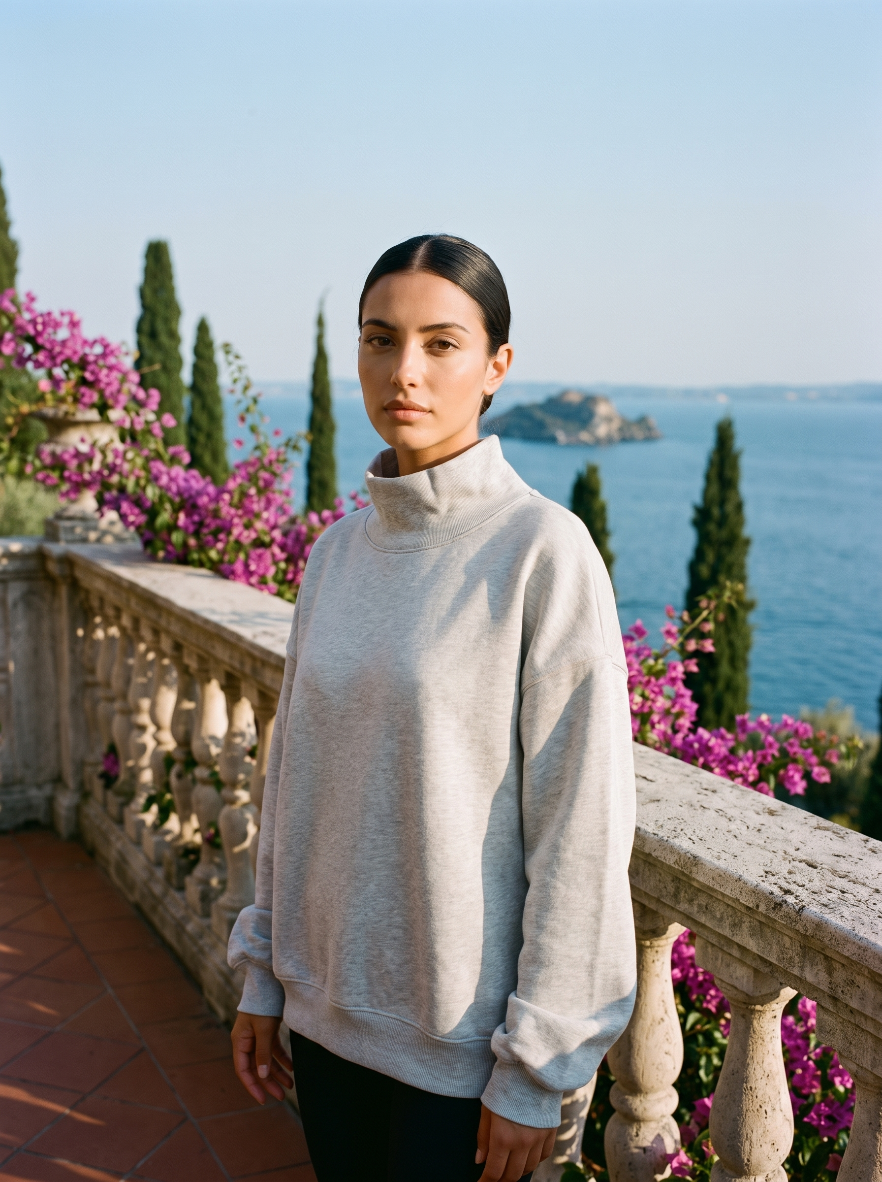 Lesly | Oversize'owa Bluza z Półgolfem