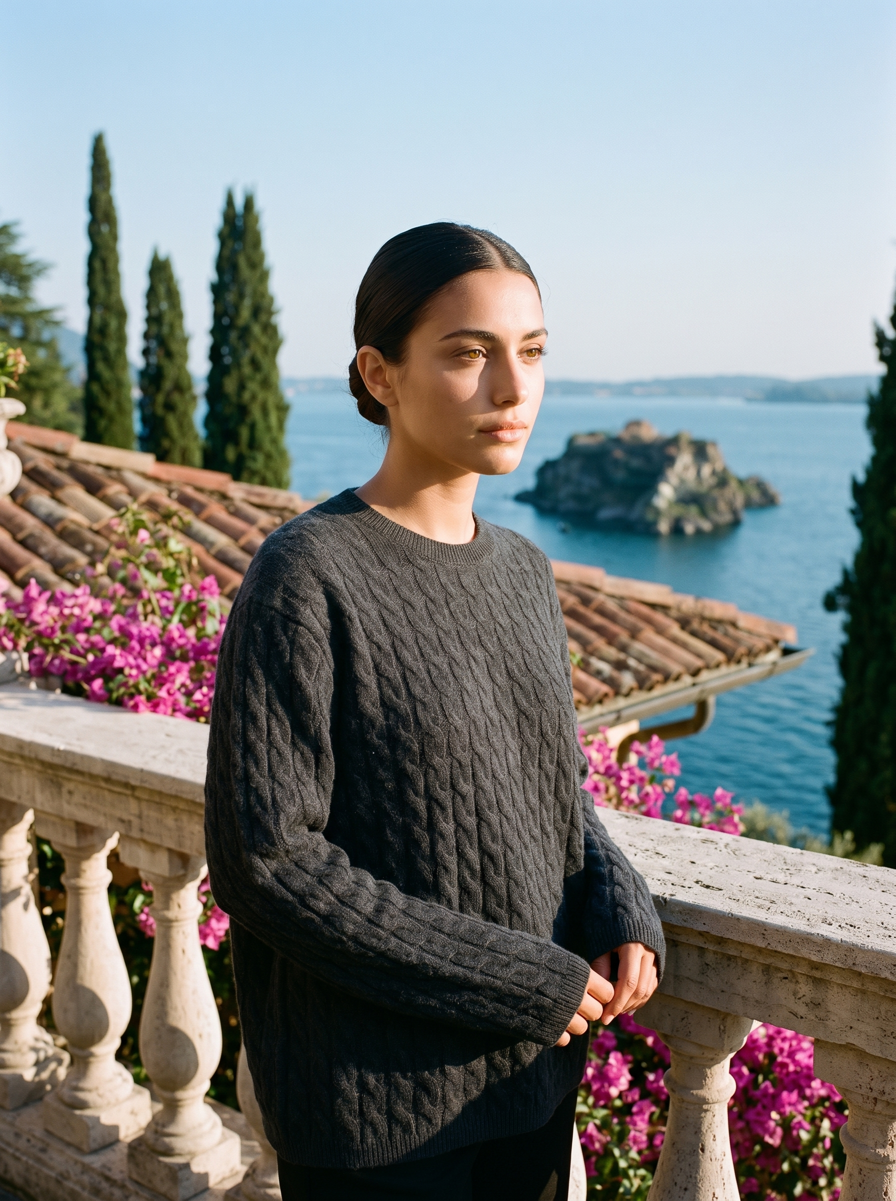 Ariana | Wełniany Oversize'owy Sweter o Splocie Warkoczowym