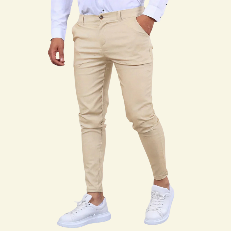 Julien | Dopasowane Spodnie Bawełniane