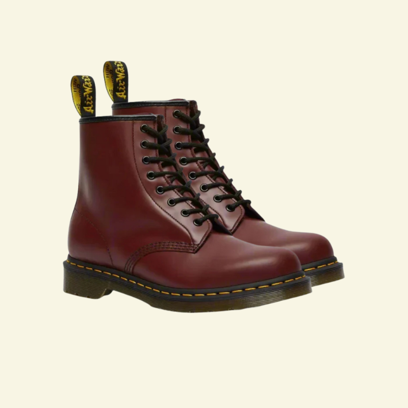 Sznurowane botki unisex z naturalnej skóry bydlęcej w kolorze ciemnego bordo — Lubomirske