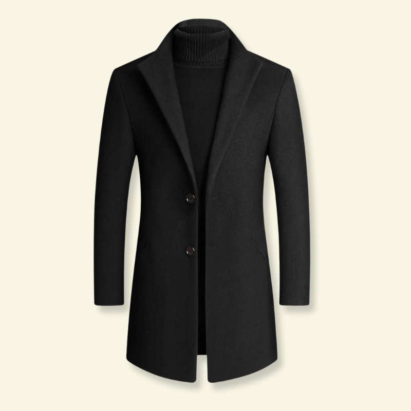 Product photo of black men's coat