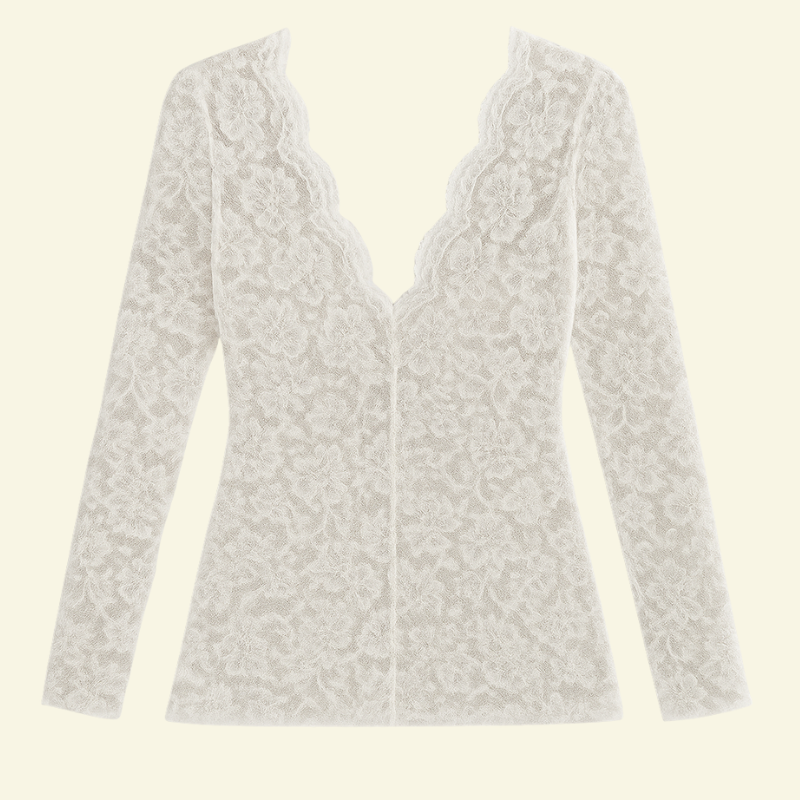 Celeste | Koronkowa Bluzka z Dekoltem w Serek