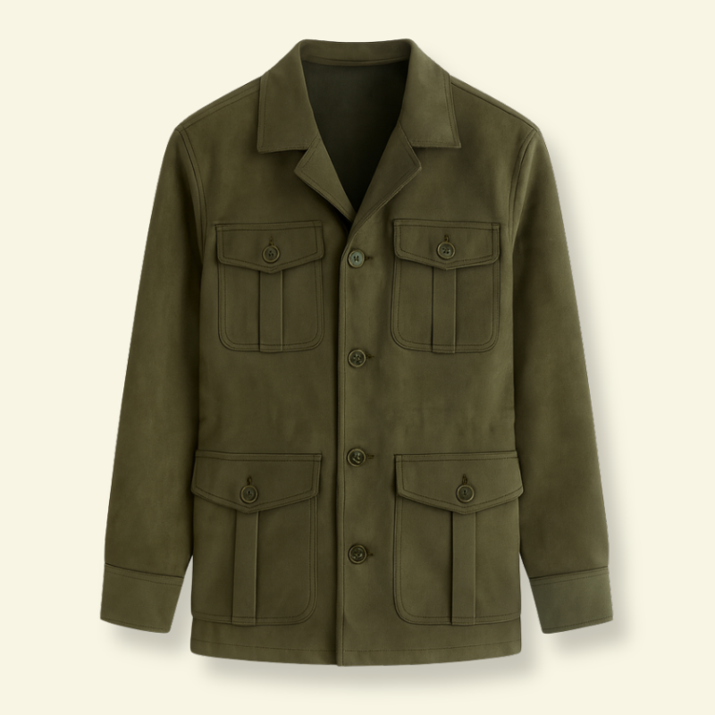 Product photo of army green men's jacket