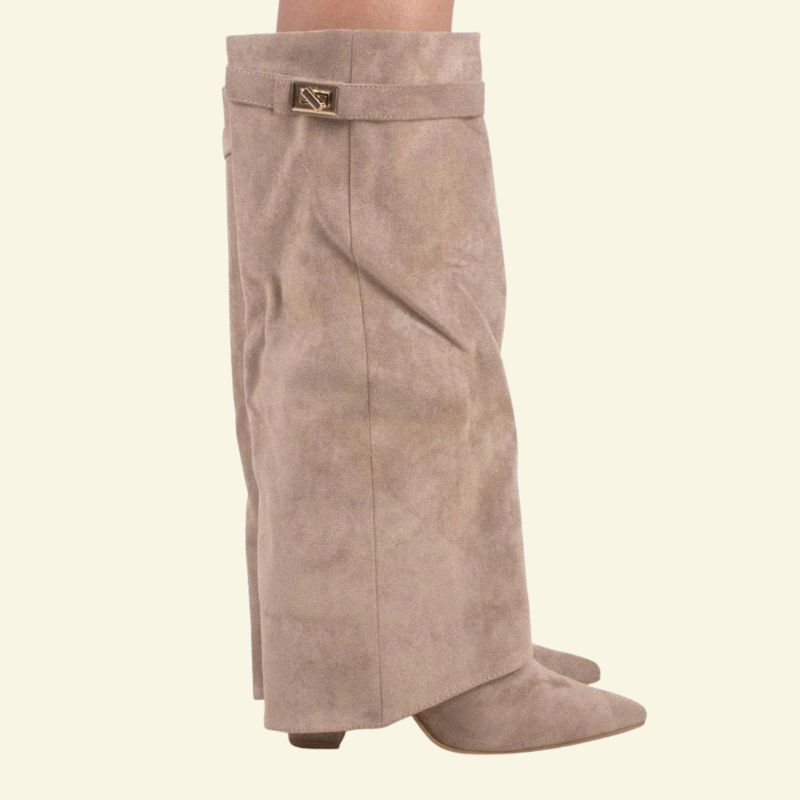 Aveline | Kozaki na koturnie z zamszowym wykończeniem