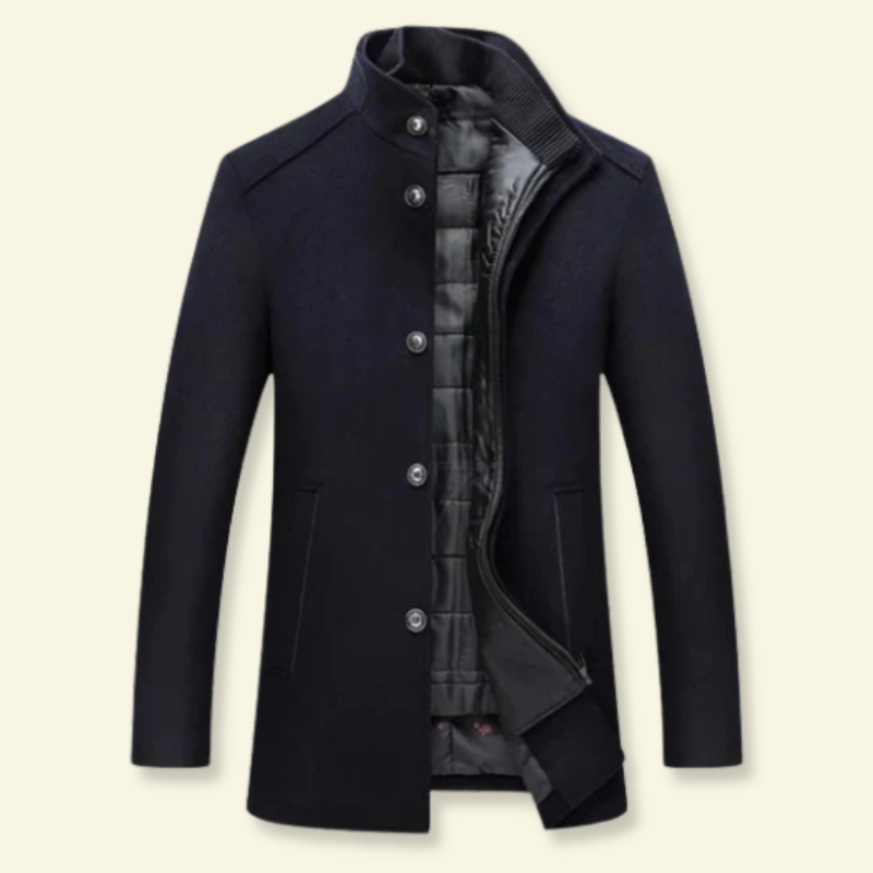 product photo of navy blue men's coat