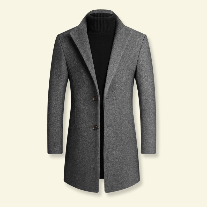 Product photo of gray men's coat