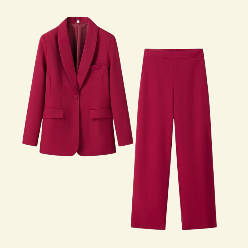 Wine red woman's suit