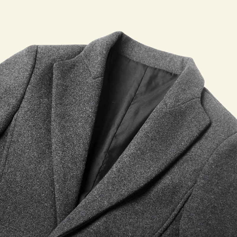 Detail photo of men's coat collar