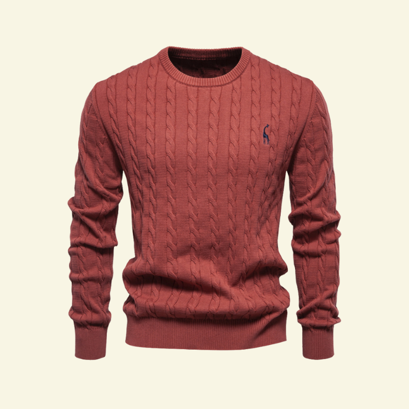 Czerwony bawełniany sweter o miękkiej fakturze — ciepło, wygoda i elegancja w jednym — Lubomirske