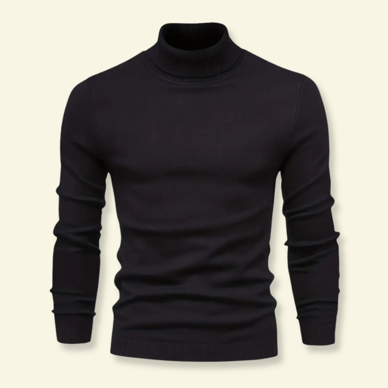 Black turtleneck sweater product photo