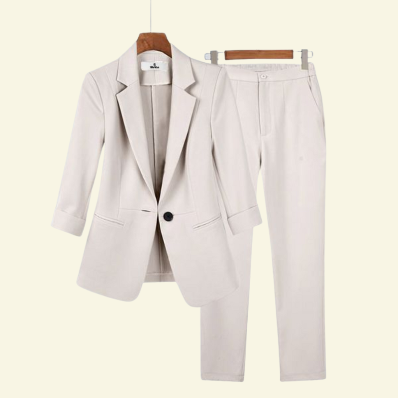 creme woman's suit set