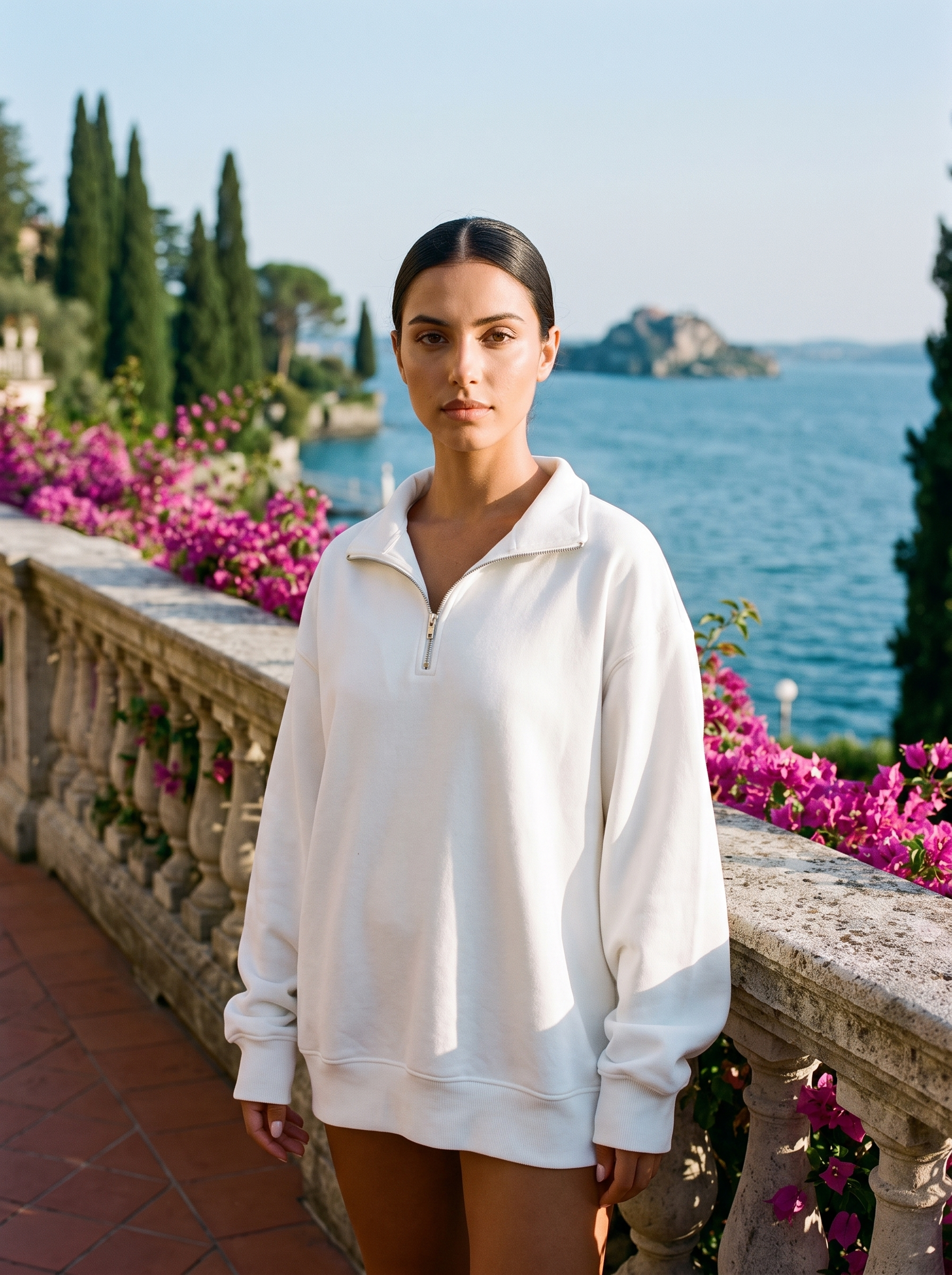 Tenley | Oversize'owa Bluza z Krótkim Zamkiem
