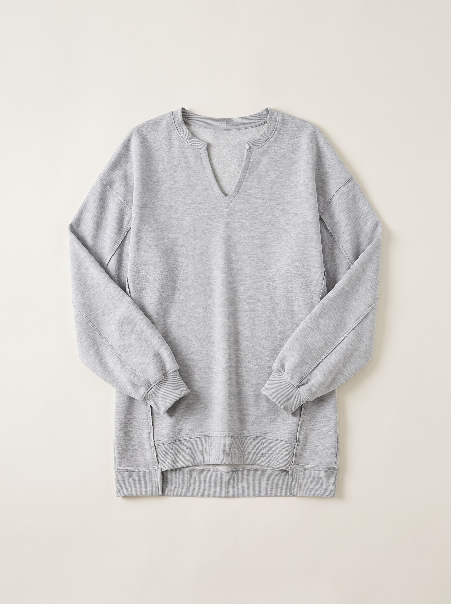 Loren | Oversize'owa Tunika-Bluza z Dekoltem V